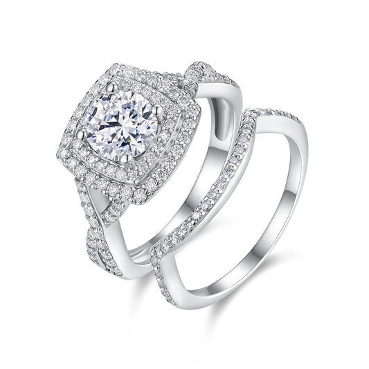 Celeste Cushion Moissanite Stacking Ring Set