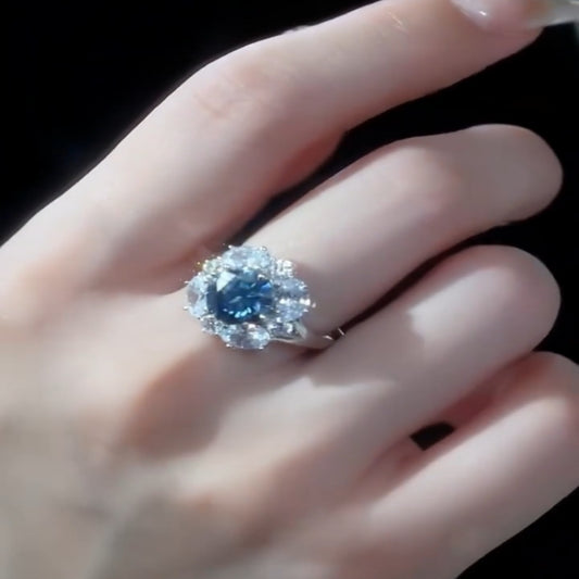 Prism Moissanite Ring 2.5 ct Platinum Halo