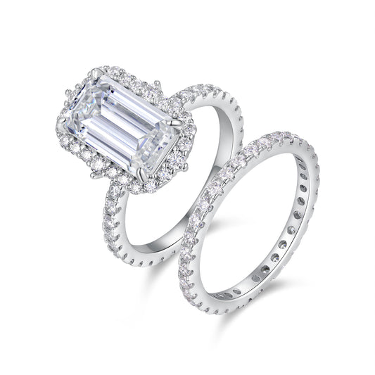 Nova Emerald Moissanite Stacking Ring Set