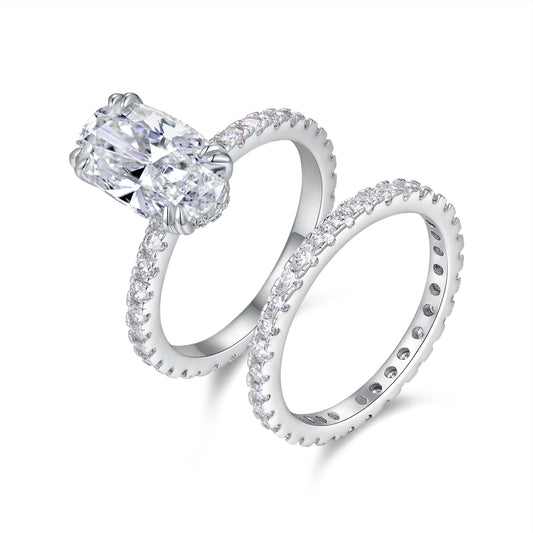 Soleil Oval Moissanite Stacking Ring Set