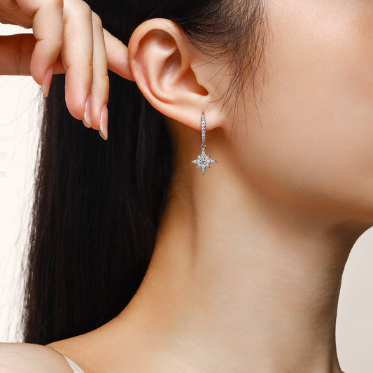Saturday Moon & Star Moissanite Earrings